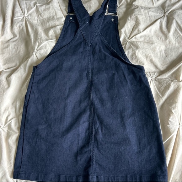 Mi Ami by Francesca's Small Navy Blue Denim Overall Mini Dress - Picture 3 of 3